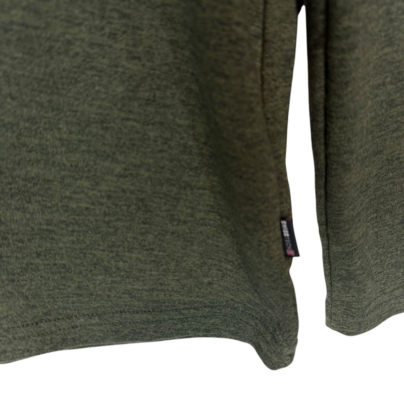 Swiss Tech Jacket Mens Medium Green Stretch Quarter Zip Mock Neck Performance gallery