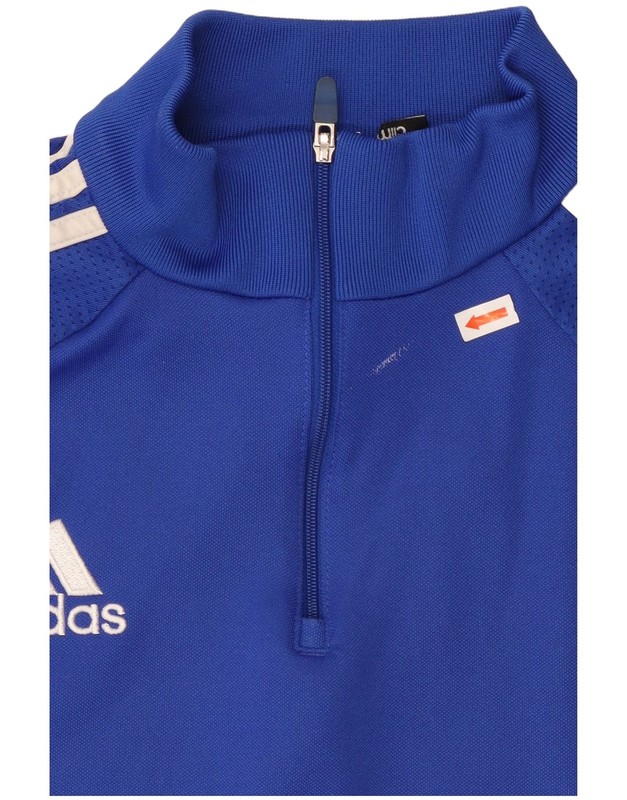 ADIDAS Mens Climalite Pullover Tracksuit Top Medium Blue Colourblock BX01 gallery