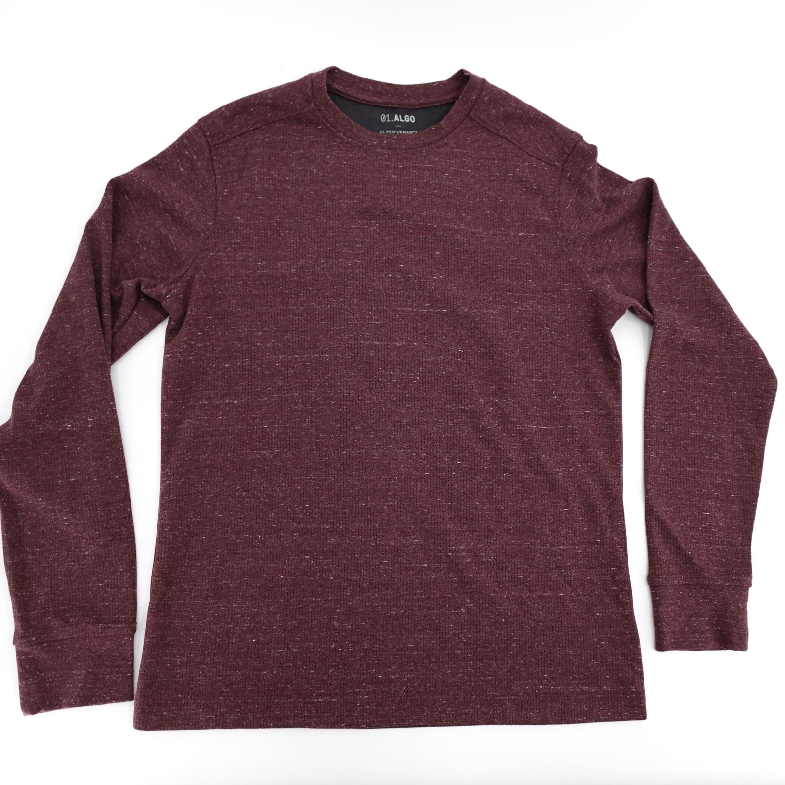 01 Algo Performance Shirt Mens Medium Maroon Long Sleeve Quick Dry UPF 50+ gallery