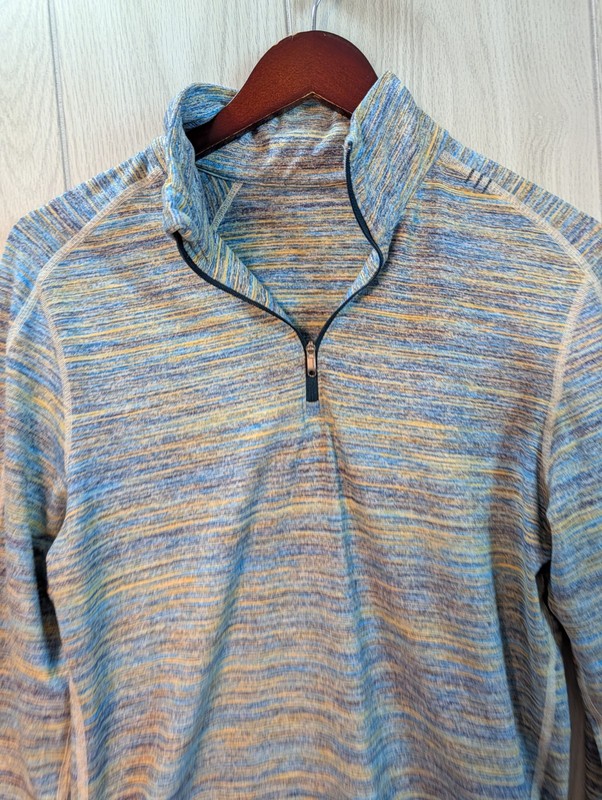 Lululemon Surge Warm 1/2 Zip Pullover Space Dye Camo Deep Navy Alberta Medium gallery