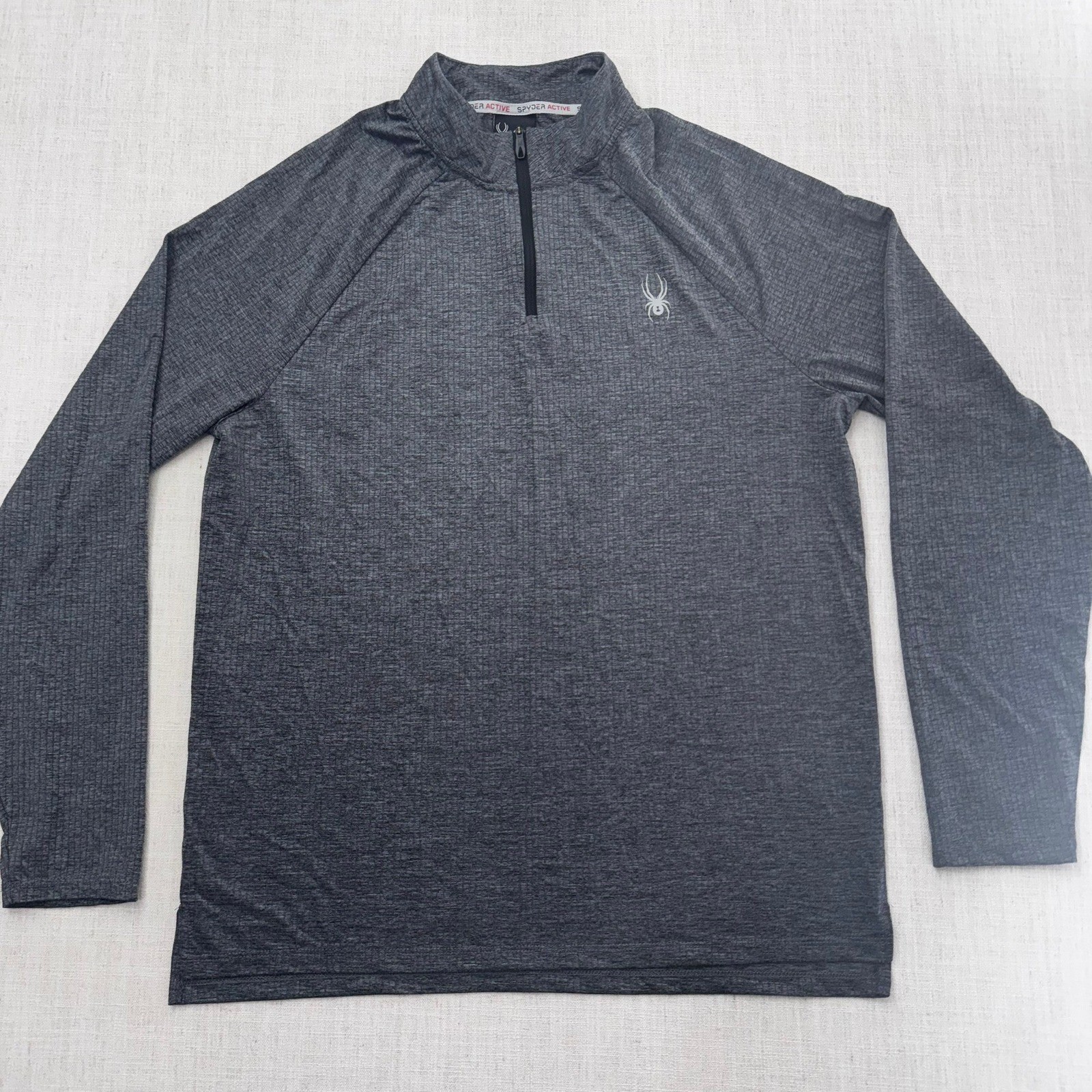 Spyder Mens ProW-B Quarter Zip Pullover Gray Heather Active Top Large gallery