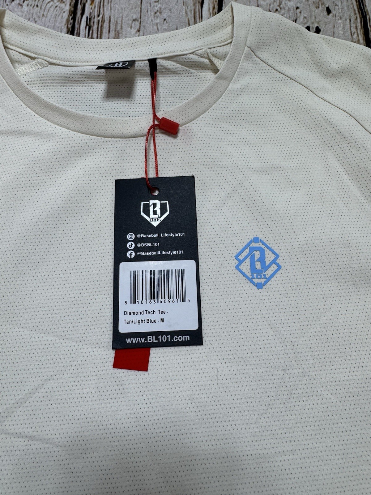 Baseball Lifestyle 101 Shirt Mens Medium Tan Diamond Tech Tee Baseball Athletic gallery