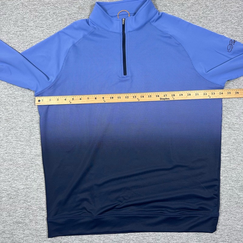 Peter Millar Pullover Mens Large Blue Dip Dye Perth 1/4 Zip Performance Golf gallery