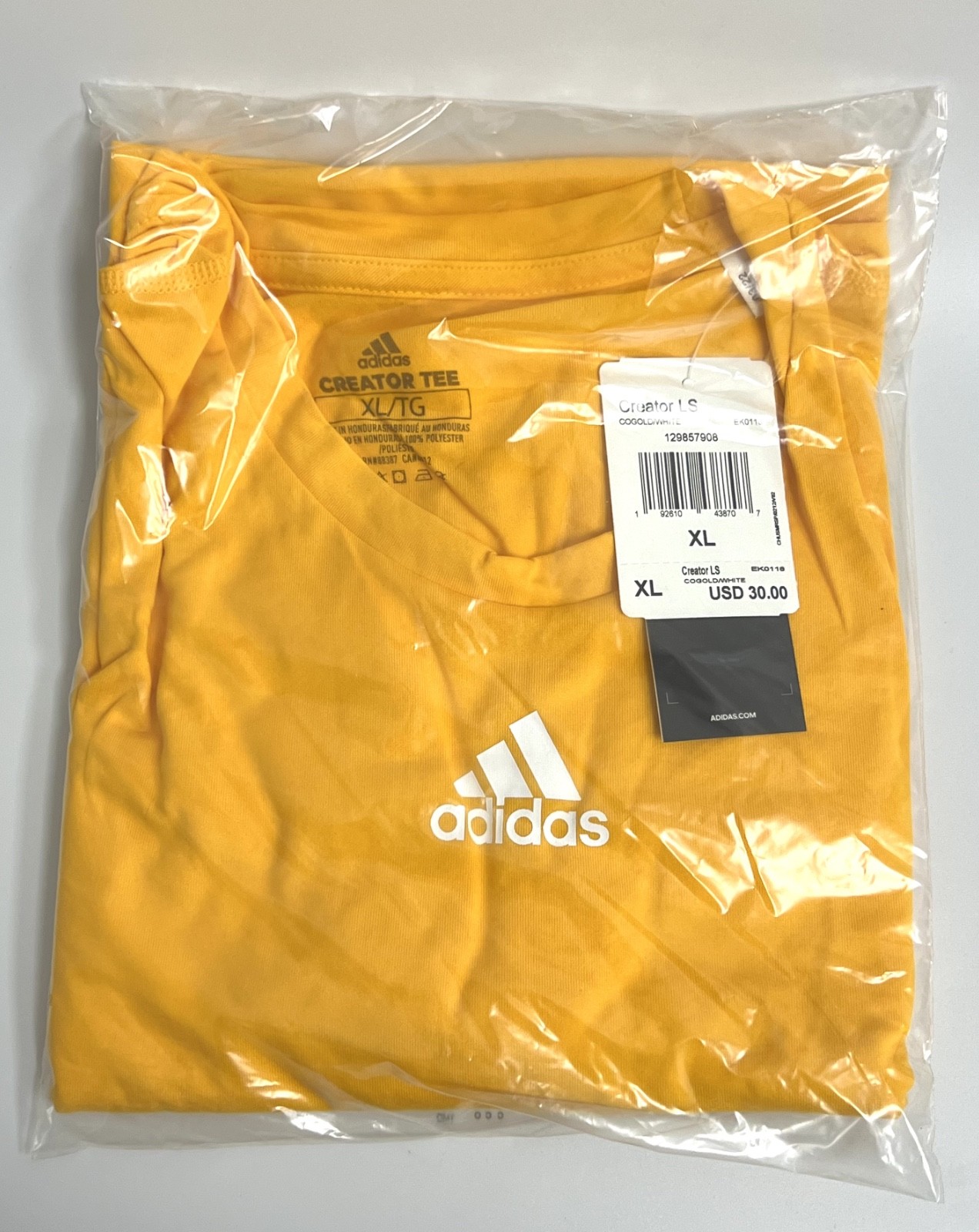 Adidas - Creator - Men's Long Sleeve T-Shirt - Gold - X-Large - EK0118 gallery
