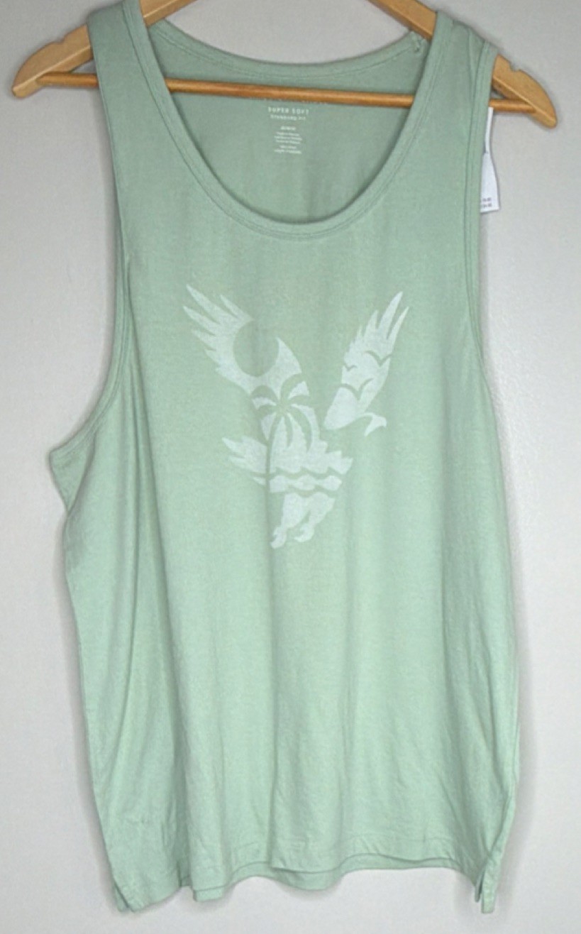 AE Outfitters Men's Tank M Light Green Super Soft Standard Fit Top **see pics gallery