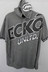 ECKO UNLTD GREY S/S HOODED PULLOVER TOP SZ:4XL 4X VERY RARE NWT