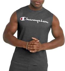 Champion Classic Script Logo Tank Top Muscle Shirt Dark Grey Men’s Size S GT22H