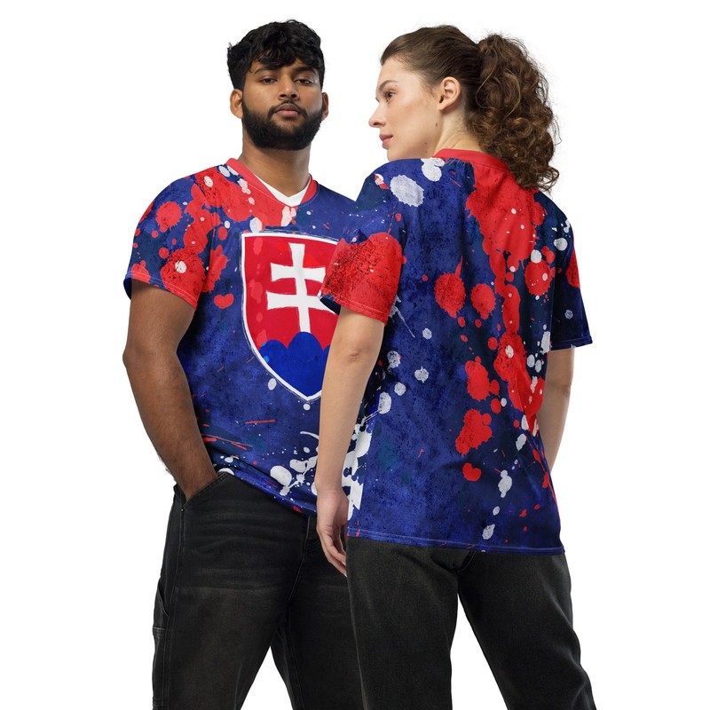 Slovakia Soccer Jersey, Eco Friendly Slovak Flag Unisex Sports Shirt gallery