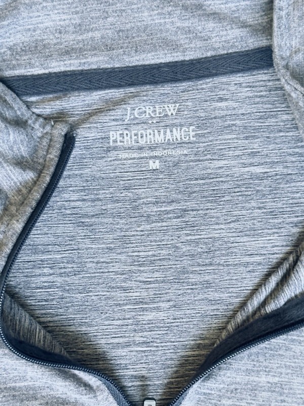 J.Crew Performance Quarter Zip Pullover Men’s Medium Gray Athletic Golf Stretch gallery