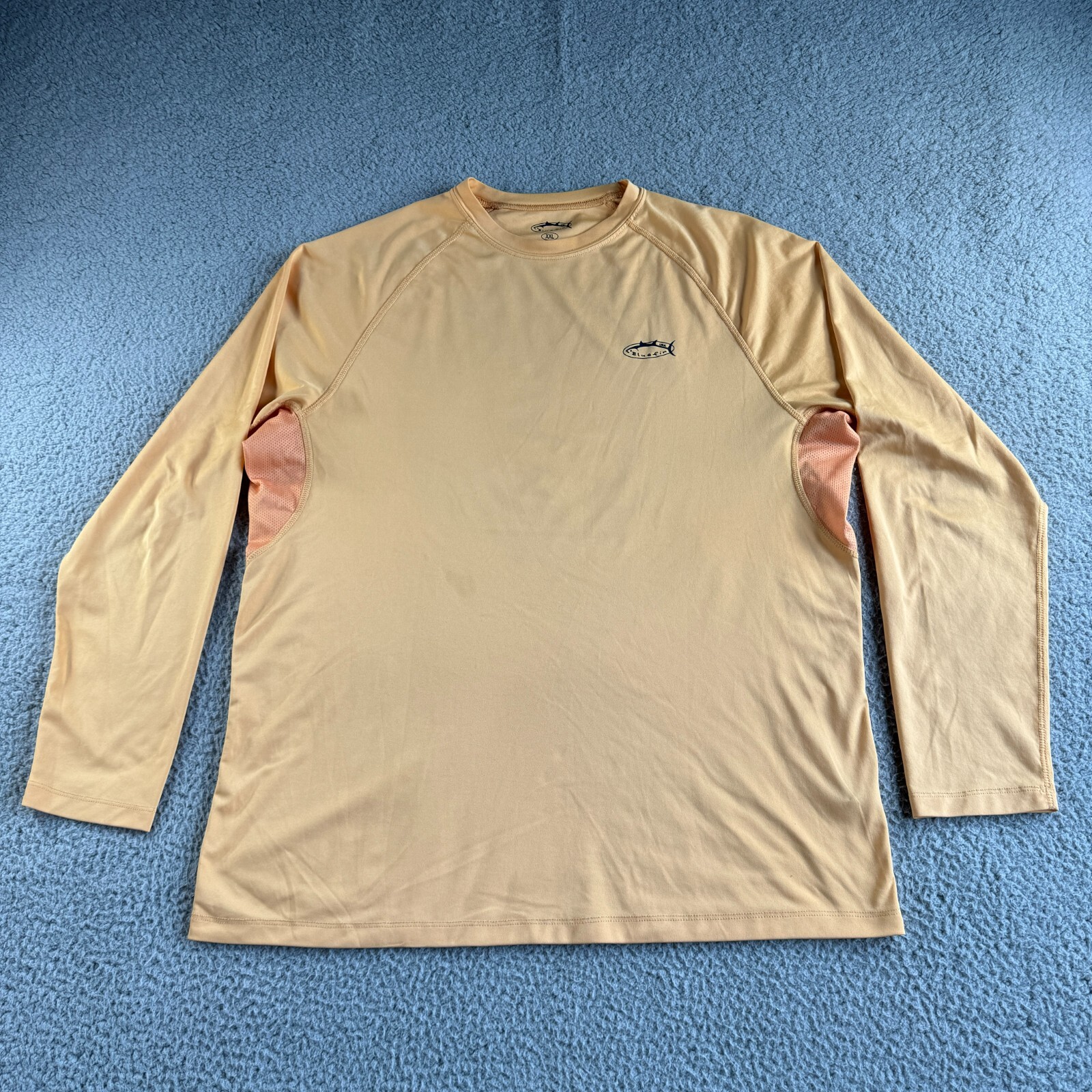 NEW Bluefine Athletic Top Mens 2XL XXL Yellow Graphic Fishing Microfiber gallery