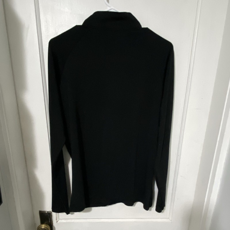 Real Essentials Women’s Black Mock Neck 1/4 Zip Long Sleeve Activewear Top XL gallery