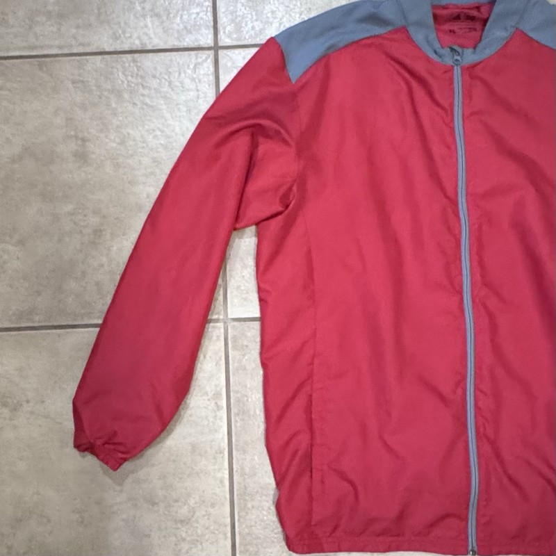 Adidas Wind Shirt Mens XL Red & Gray Full Zip Jacket Long Sleeve gallery
