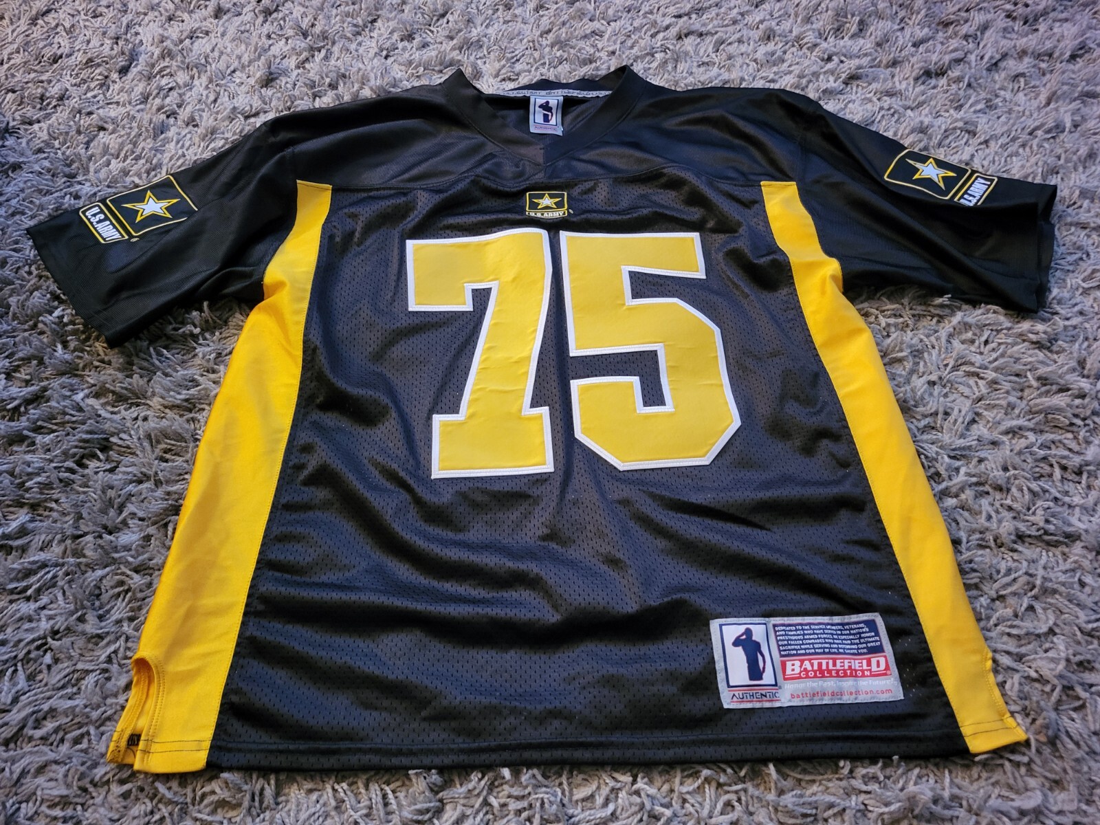 Battlefield Collection Army Strong Football Jersey USA Large Black #75 gallery