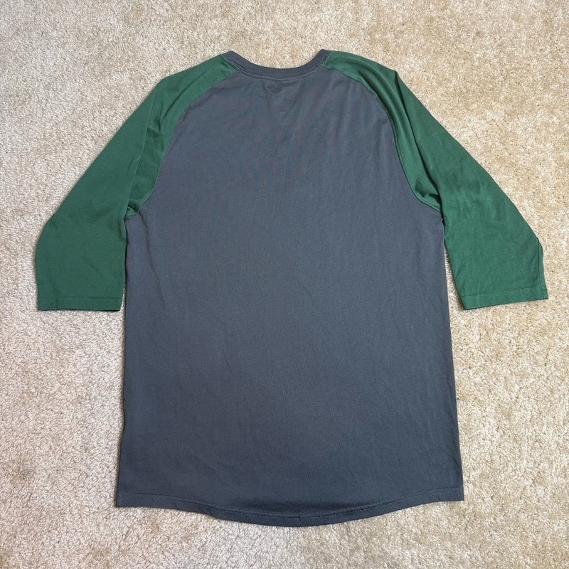 Nike Swingman Shirt Raglan Gray Green Baseball Ken Griffey Jr 3/4 Dri Fit Mens M gallery