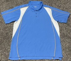 Under Armour Mens Large UCLA Colors Polo Shirt Short Sleeve Blue White Orange