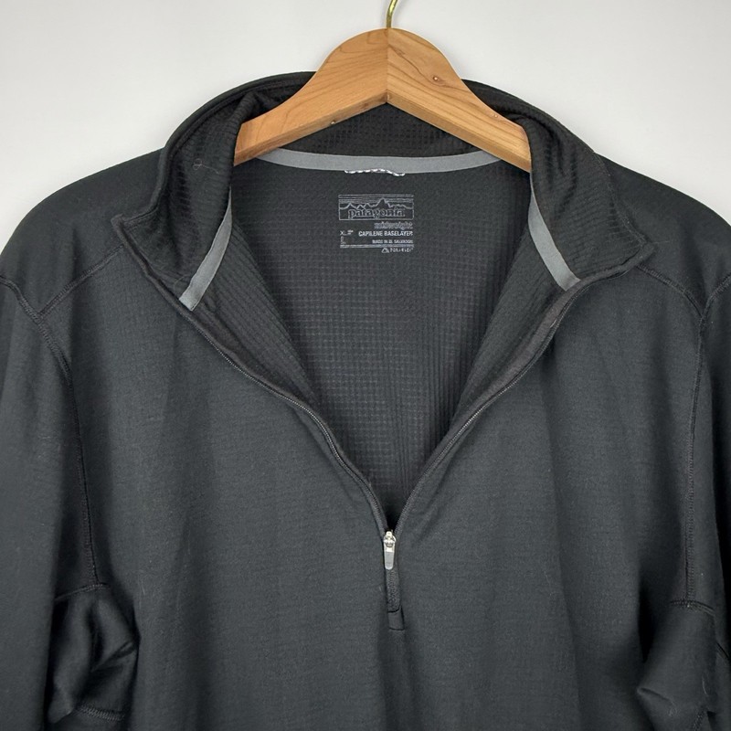 Patagonia Midweight Capilene Baselayer 1/2 Zip Polartec Men’s Large Black 44445 gallery