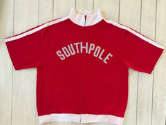 Vintage Y2K Southpole Mock Neck Full Zip Warm Up Shirt Curve Script L Hip Hop