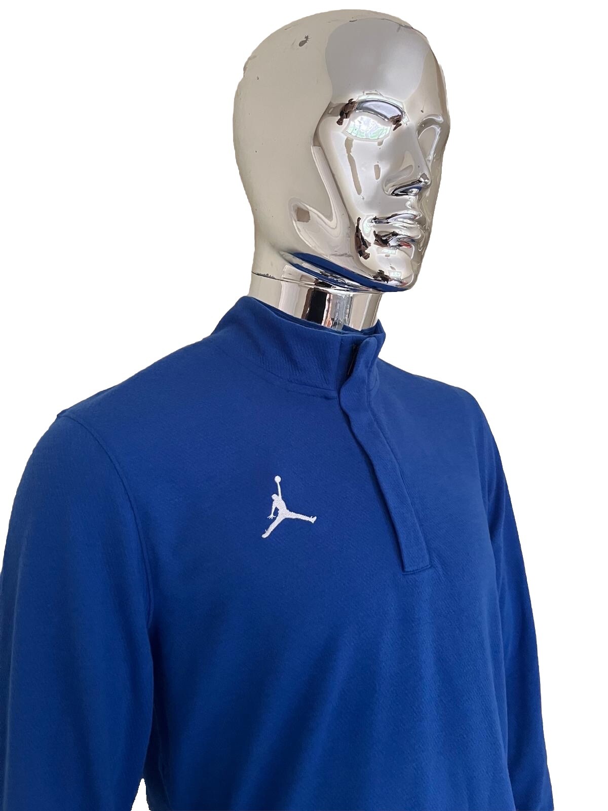 Jordan Dri-Fit 1/4 Zip Up Mens LS Top Royal Blue Gym Golf Size XS, S, M, L gallery