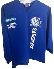 K1 Hockey Vintage Practice Jersey SF Saber Cats Blue White Mens Sz L Sports Gym