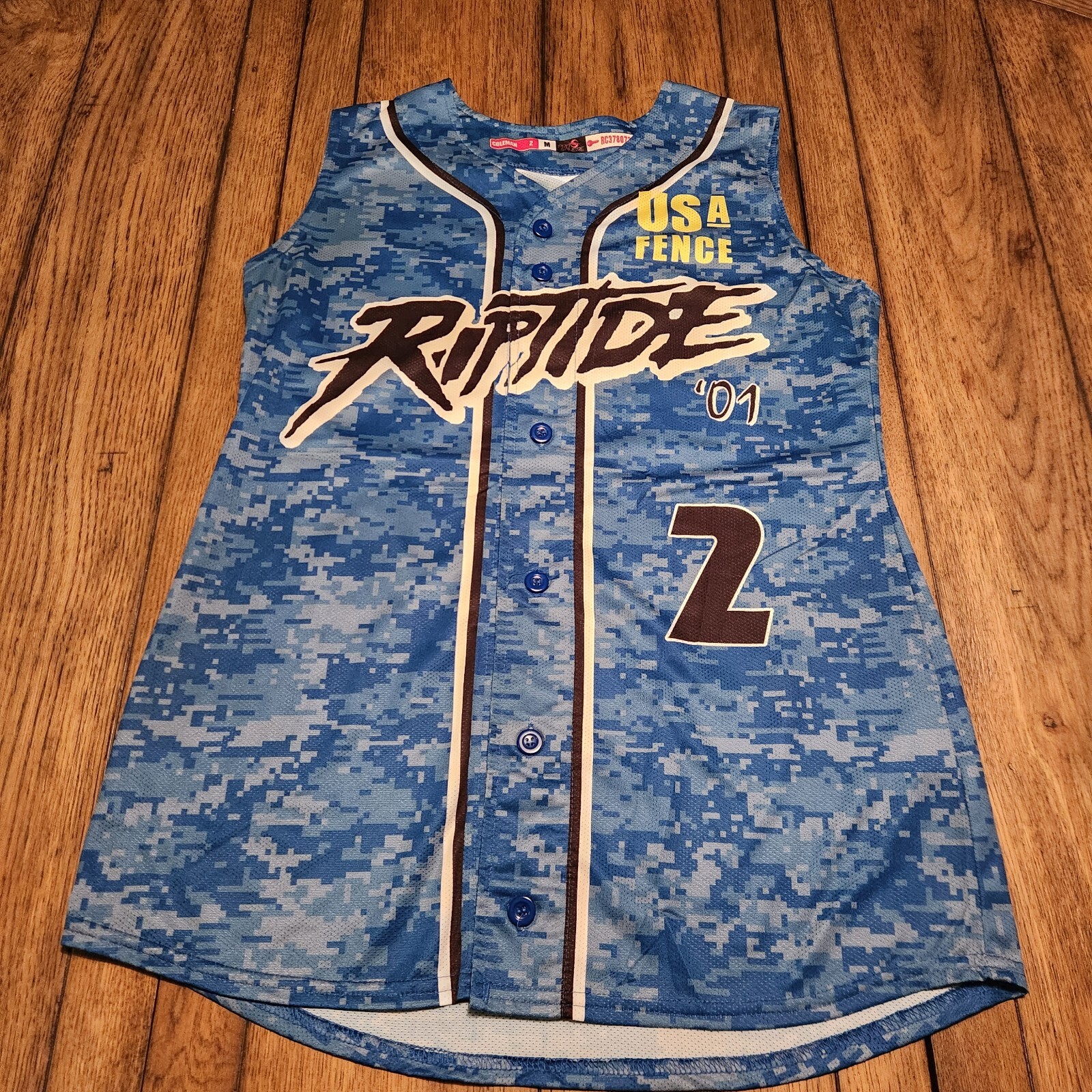 Riptide USA Fence 01' #2 Pro Sphere Coleman Blue Olympic Camo Jersey (M) gallery