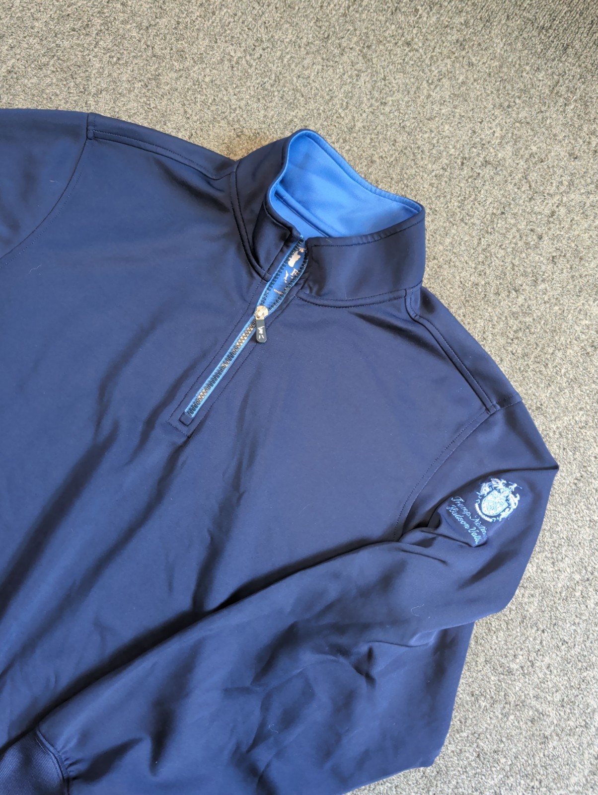 MENS FAIRWAY & GREENE F&G TECH NAVY BLUE 1/4 ZIP GOLF PULLOVER LARGE TRUMP gallery