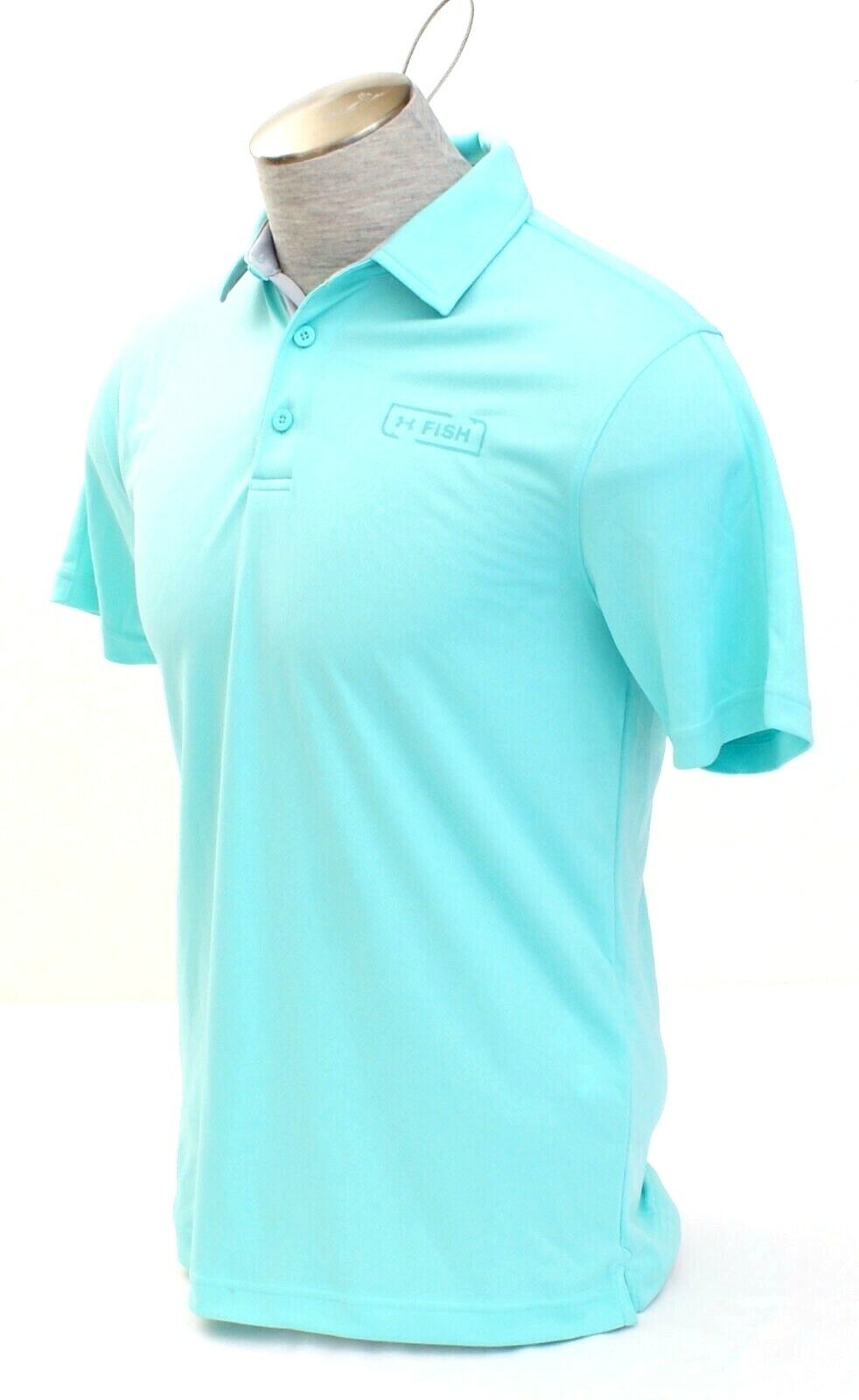 Under Armour Turquoise UA Fish Tech Short Sleeve Polo Shirt Men's NWT gallery