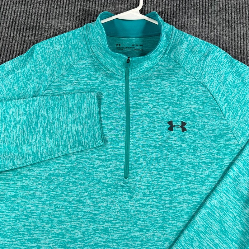 Under Armour Pullover Shirt Mens XL Extra Large Teal Green Long Sleeve 1/4 Zip gallery