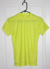 Starter Dri Star Mens Medium Pullover Shirt Green Yellow Athletic Stretch Short