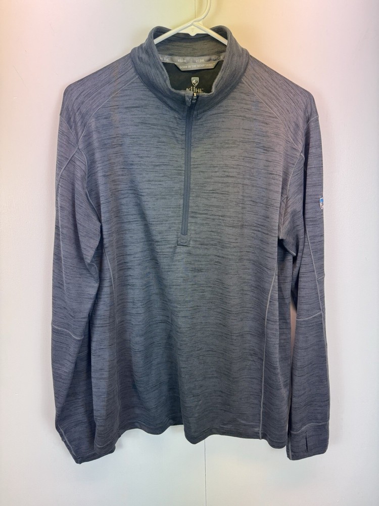 Kuhl Alloy 1/4 Zip Pullover Mens Large Shirt Gray Outdoors Casual Base Layer