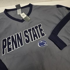Penn State Nittany Lions Mens 2XL Windshirt Pullover Gray Navy NWT V-Neck