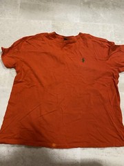 Polo Ralph Lauren * Orange Short Slv T Shirt * Green Horse * Size L