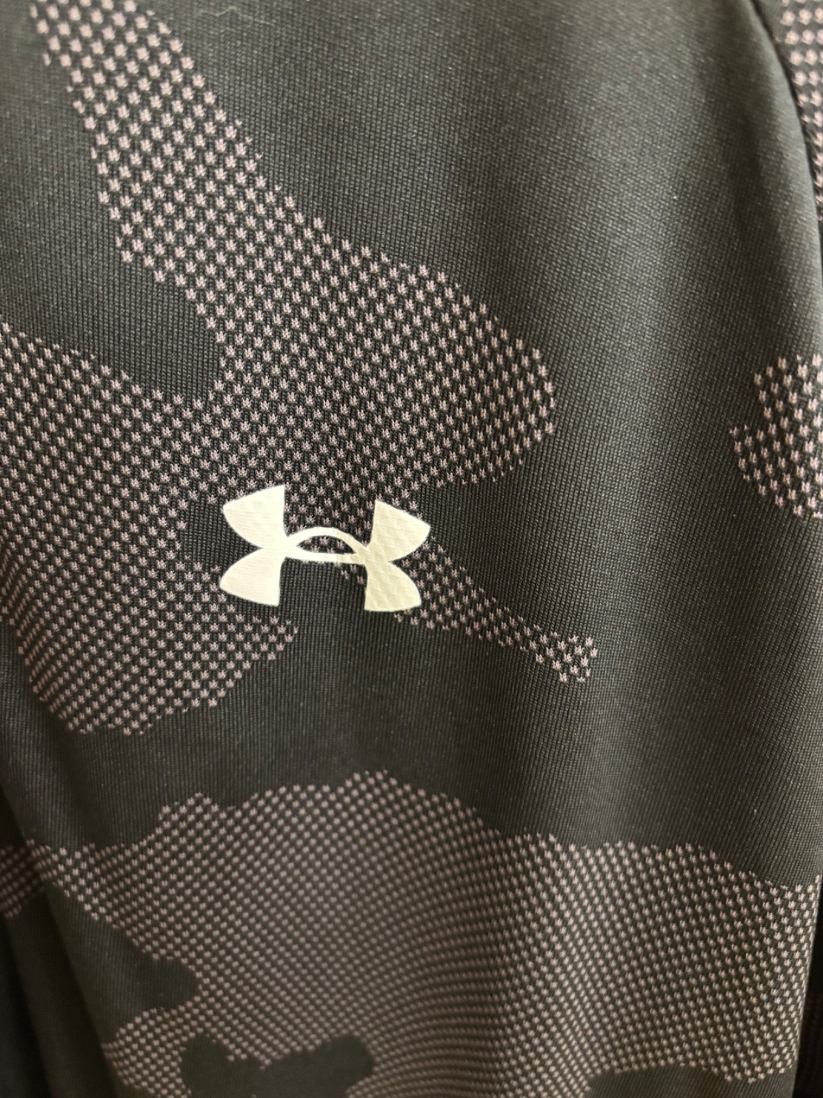 Mens Under Armour Quarter Zip Pullover in Black/Charcoal Camouflage Pattern XL gallery