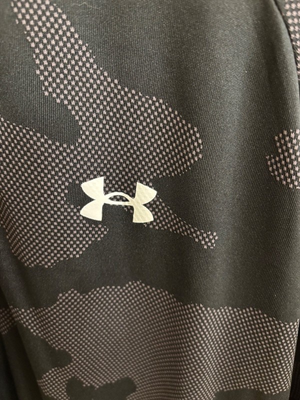 Mens Under Armour Quarter Zip Pullover in Black/Charcoal Camouflage Pattern XL gallery