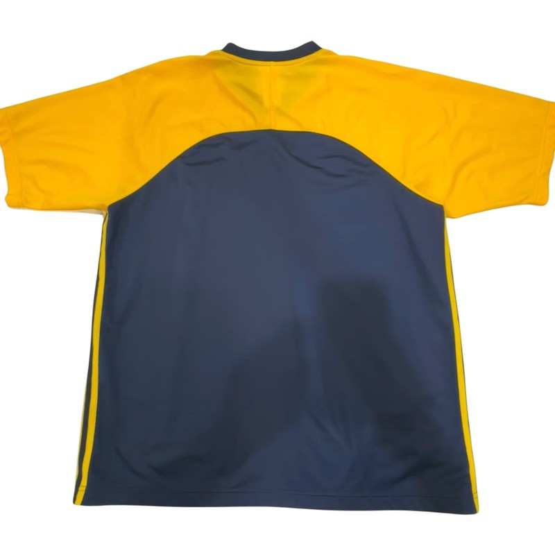 VTG 90s Adidas Center Logo Warm Up Shirt Mens Large Navy Yellow Basketball Y2K gallery
