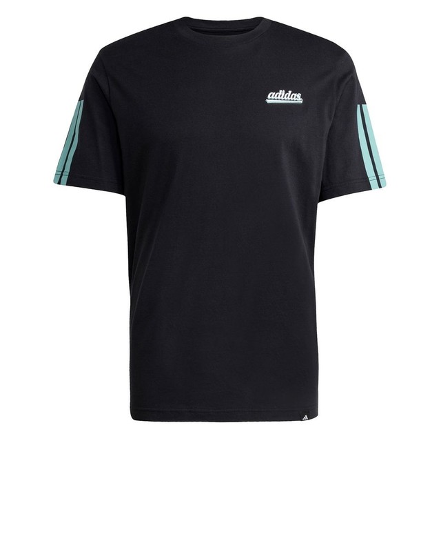 Mens Adidas Black Script Single Jersey Cotton Casual T-Shirt gallery