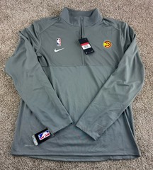 Nike 1/4 Zip Pullover Men’s Large Gray Atlanta Hawks Dri Fit NBA NWT