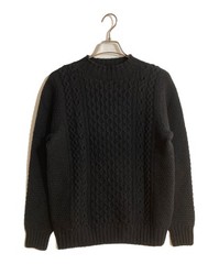 Drumohr Aran cable mock neck knit Size: 48 Black 21-15-0634-899 Men
