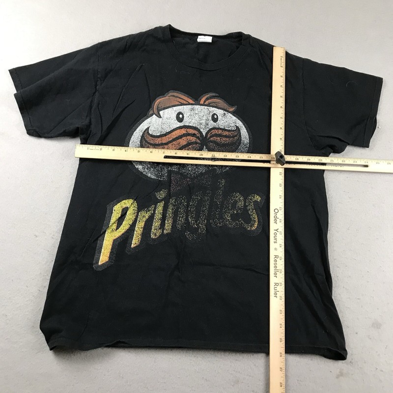 VTG Pringles Shirt Mens Large Black Short Sleeves Faded Mr Pringle Tee gallery