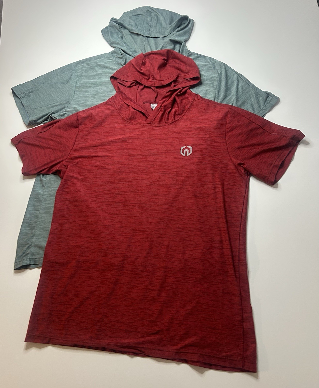 2 NELEUS/PROCADMUS Men's Hooded Short Sleeve Dry Fit Athletic Shirts SzM gallery