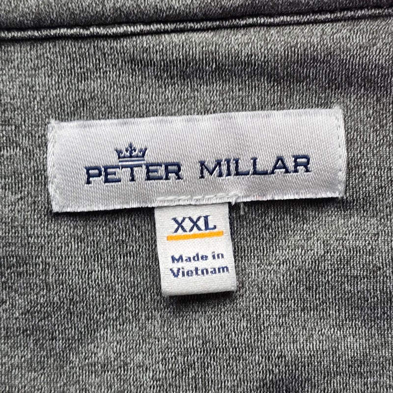 Peter Millar Perth 1/4 Zip Pullover Mens XXL 2XL Smoke Gray Golf Performance gallery