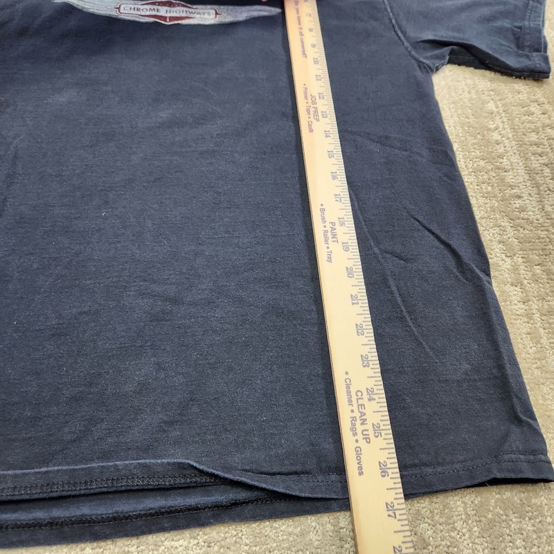 Vintage Biker Shirt Men XL Huge Chrome Highways Parody Tee Black Faded Y2K gallery