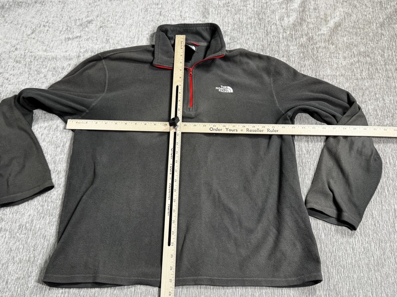 The North Face Pullover Mens Large Gray Polartec 1/4 Zip Fleece Long Sleeve gallery