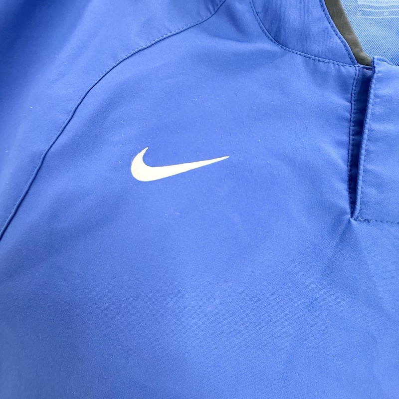 Nike Baseball Hot Jacket Mens Medium Blue Short Sleeve Pullover Cage Windshirt gallery