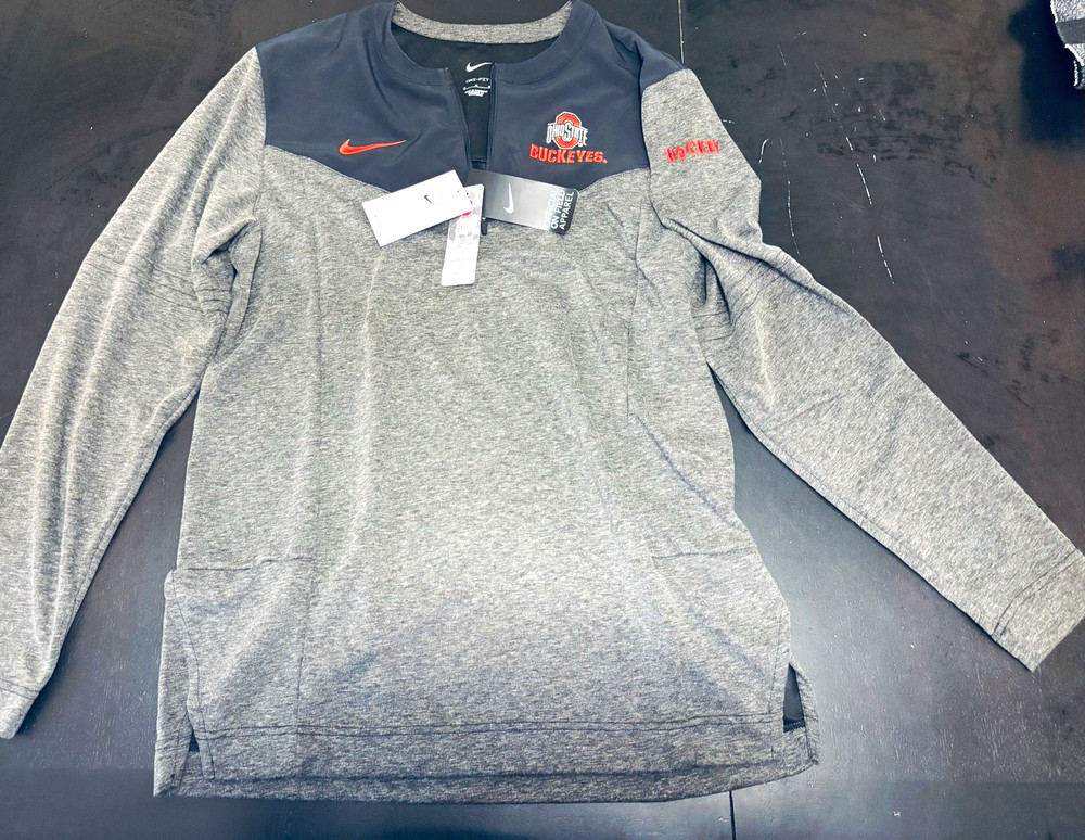 Nike Dri-FIT Ohio State Buckeyes Hockey 1/4 Zip Mock Neck Pullover M