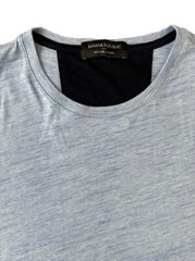 Banana Republic T-Shirt Mens M Blue Space Dye Long Sleeve Moisture Wicking Crew