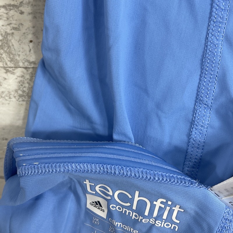 2x-NWT Adidas Techfit Padded Compression Arm Elbow Sleeve Powder Light Blue 2XLT gallery