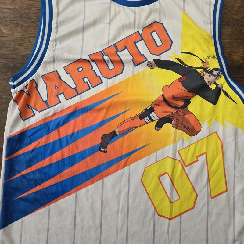 Naruto Shippuden Jersey Tank Mens Medium White 07 Naruto Anime Mesh Basketball gallery