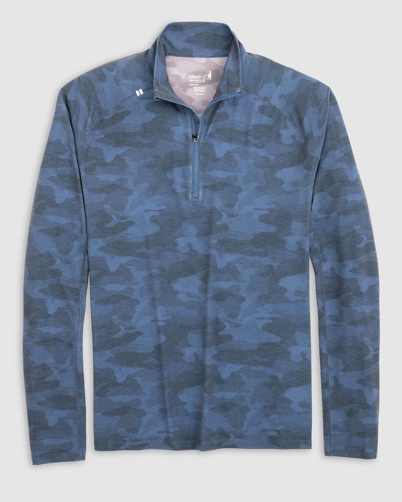 johnnie-O Galloway Performance Camo 1/4 Zip Pullover Lake Size L