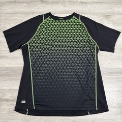 Fila Sport Shirt Performance Athletic Men’s Black Green Geometric XL Tee