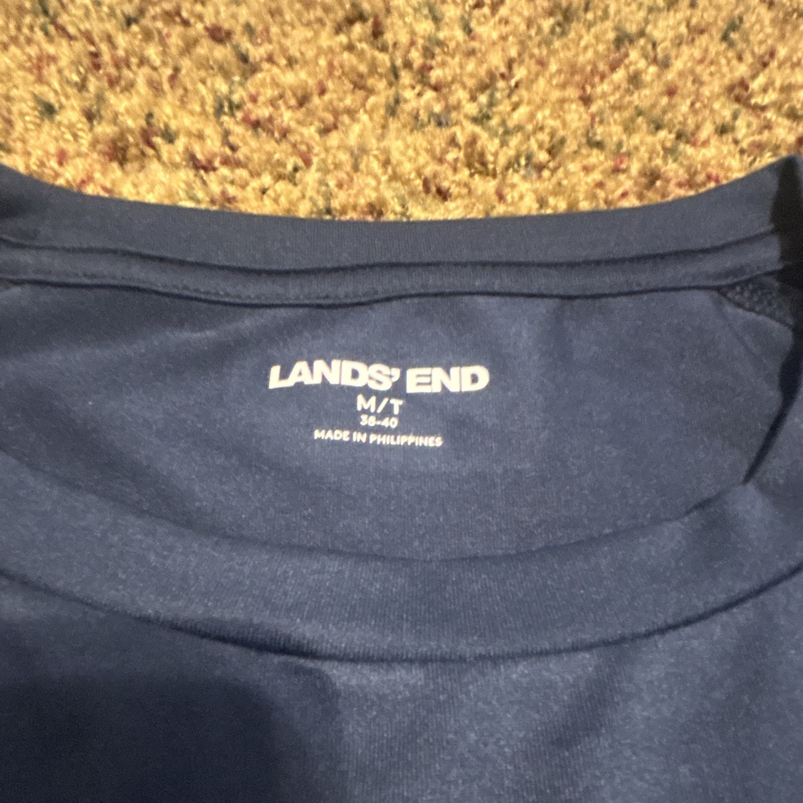 Lands' End Men’s Big & Tall Athletic Fit Long Sleeve Crew Neck Stretch Tee Blue gallery